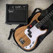 Full-Size Natural Electric Bass Guitar Starter Package w/ 20w Amp & Accessories Bass Guitar price