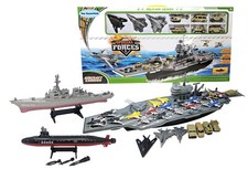 Toy Aircraft Carrier Submarine Destroyer Ship Combo with Military Accessories Toy Ship price
