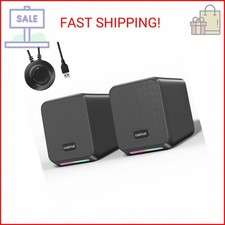 Uakinat Computer Speakers,with 7 Colorful RGB Lights, Headphone Jack, Enhanced B Gaming Speaker price