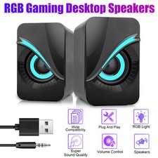 RGB LED Stereo Bass Sound Computer Speakers System USB Wired for Desktop Laptop Gaming Speaker price