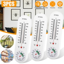 3X Wall Thermometer Indoor Outdoor Mounted Garden Greenhouse Home Humidity Meter Thermometers price