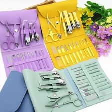 16 Pcs Nail Clippers Set Stainless Steel Manicure Pedicure Cuticle Grooming Tool Manicure & Pedicure Set price