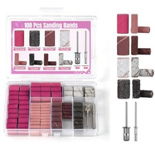 FLOYEUML 108Pcs Sanding Bands for Nail Drill, 4 Grits Various colors Manicure & Pedicure Set price