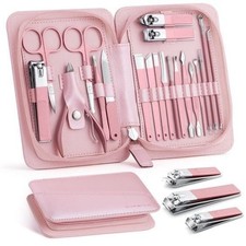 18PCS Manicure Pedicure Nail Care Kit Stainless Steel Grooming Set Travel Case. Manicure & Pedicure Set price
