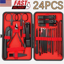 24 Pcs Stainless Steel Nail Clipper Grooming Nail Tools Manicure & Pedicure Set Manicure & Pedicure Set price