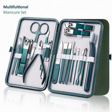 10/18 Pcs Professional Manicure Pedicure Set Nail Clipper Grooming Kit Case Manicure & Pedicure Set price