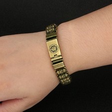 Vintage Copper Tibetan Script Bracelet Brass Watch Chain Men's Accessory 66g Watch and Bracelet Accessory price