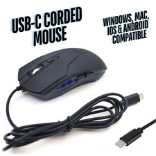 Wired USB-C 6-Button Quiet Mouse, 4-DPI Speeds, Ergonomic LED Backlight - Mac/PC Wired Mouse price