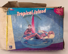 Vintage Pool Toy Inflatable Sunco Products L-8273 Tropical Island with Tree Inflatable Water Products price