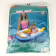 Vintage 1991 Sunco Inflatable Pool Boat Kids Swim Raft White Water Tough NIP Inflatable Water Products price