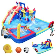 10-in-1 Inflatable Water Park Bounce House w/ Slide, Pools & Basketball Inflatable Water Products price