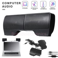 Portable Clip-On Computer Speakers Stereo USB Power Sound Bar Desktop Laptop PC Computer Speakers price