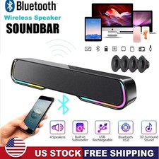 Wireless Computer Speakers Soundbar Stereo Bass Sound for Desktop PC Laptop US Computer Speakers price