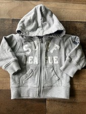 Carter's Boys Gray Full Zip Hoodie Hooded Pockets Surf League Patch Size 6M Baby Sweatshirt price