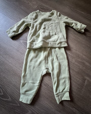 Cat & Jack 2-Piece Outfit Set Green Waffle Knit Sweatshirt & Pants 3-6M Baby Sweatshirt price