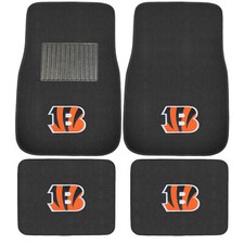 New 4pcs NFL Cincinnati Bengals Car Truck Front Rear Carpet Floor Mats Set Car Floor Mat price
