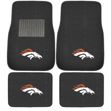 New 4pcs NFL Denver Broncos Car Truck Front Rear Carpet Floor Mats Set Car Floor Mat price