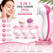 5-in-1 Electric Facial Cleansing Brush Set Face Skin Care Massager Spa Pink Skin & Face Cleansing Devices price
