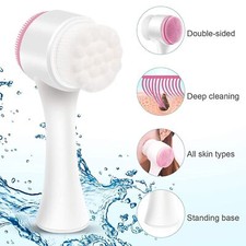 Facial Cleansing Brush 2-in-1 Face Brush  Silicone Facial  Scrubber Manual Dual Skin & Face Cleansing Devices price