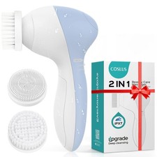 COSLUS Facial Cleansing Brush Silicone Face Scrubber: 2 in1 FBS-D Electric Exfol Skin & Face Cleansing Devices price