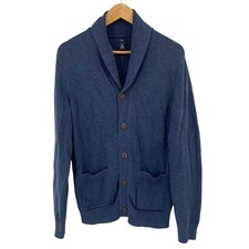 GAP Men's Medium Cardigan Sweater Shawl Collar Blue Button Up Knit Grandpa Cabin Men's Sweater & Cardigan & Knitwear price