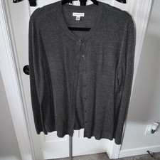 Croft & Barrow Women’s V-Neck Button-Front Cardigan Knit Sweater Solid Gray XL Men's Sweater & Cardigan & Knitwear price