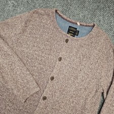 CPO Provisions Mens Cardigan Sweater Burgundy Speckled Knit Button Pockets LG Men's Sweater & Cardigan & Knitwear price