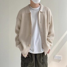 Men Sweater Knit sweater Cardigan Solid Casual Jumper Knitwear Lapel Jacket Tops Men's Sweater & Cardigan & Knitwear price