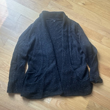 Verve ami Black Knit Shawl Collar Open Cardigan Sweater Pockets Men's 1X Men's Sweater & Cardigan & Knitwear price
