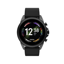 Fossil Men's Gen 6 44mm Stainless Steel and Silicone Black SmartWatch (FTW4061V) Used Smartwatch price