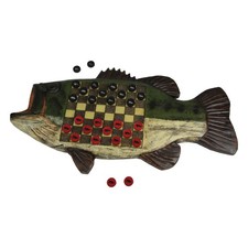 Rivers Edge Products Rustic Checkers Checkerboard Board Games Set Bass Fish Gaming Products price