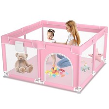 Portable Baby Playpen for Toddlers, Sturdy Safety Playard with Soft Mesh Baby Playpen & Cribs price