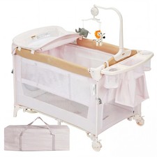 5-in-1 Baby Playpen Foldable Portable, Bassinet Changing Station Crib Play Yard Baby Playpen & Cribs price