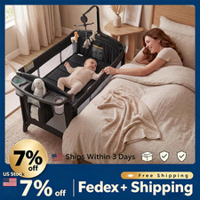Portable Baby Playpen Foldable 5-in-1, Breathable Mesh Bassinet Crib w/ Toy Bar Baby Playpen & Cribs price