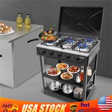 Outdoor Cooking Natural Gas Stove 5-Burners W/ Storage Rack For Camping/Kitchen Camping Kitchen price