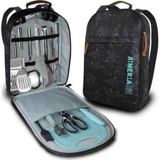 15-Piece Camp Utensil Set Portable BBQ Kitchen Cooking Compact Gear Cookwear Camping Kitchen price