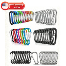 10Pcs Aluminum Carabiner Clip D Ring Set Hiking Gear Keychain Key Holder Loop US Climbing Gear price