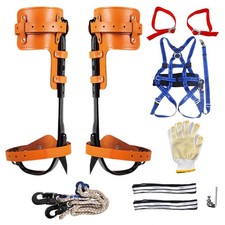 Tree Spikes Adjustable Height Pole Tree Climbing Spurs Steel w/2 Climbing Gear Climbing Gear price