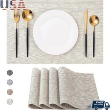 Washable Vinyl Placemats Set of 4 Durable Non-Slip Heat Resistant Table Mats New Placemat price