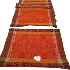 Pier 1 Imports Suzani Jacquard Placemats Set of 6 Orange Cotton Boho Cottagecore Placemat price
