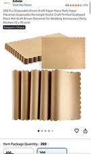 200 Pcs Disposable Brown Kraft Paper Place Mats Paper Placemat Disposable Rec... Placemat price