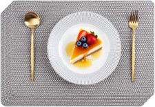 Indoor/Outdoor Washable Woven Vinyl Table Dining Placemats, Set of 4 Placemat price
