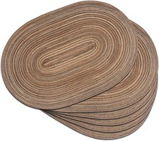 Woven Oval Braided Placemats Set of 6-12 x 17.5 Inch Washable Non-Slip Heat Placemat price
