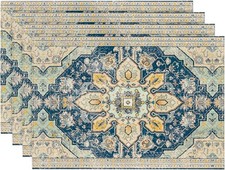 Boho Bohemia Style Sliver Placemats Set of 4,12x18 Inch Country Rustic Farmhouse Placemat price