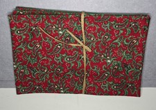 NWOT 4 RED MULTI Paisley Placemats 17"x12" Polyester CHRISTMAS Placemat price
