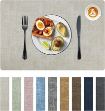 Placemats Set of 6 Faux Leather Heat Resistant Tables Mats Waterproof Oilproof Placemat price
