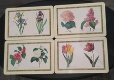 Vtg Set Of 4 Jason Products Floral Cork-Backed Placemats Full Sz Rectangular Placemat price