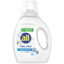 All Liquid Fabric Softener, Free Clear, 34 fl oz, 50 Loads Fabric Softener price