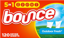 Bounce Dryer Sheets Laundry Fabric Softener, Outdoor Fresh Scent, 120 Count Fabric Softener price