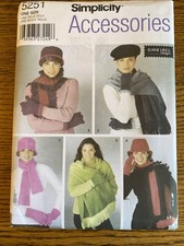 UNCUT Simplicity Accessories Womens Hat, Gloves, Scarf Pattern 5251 Elaine Heigl Baby Gloves & Scarf price
